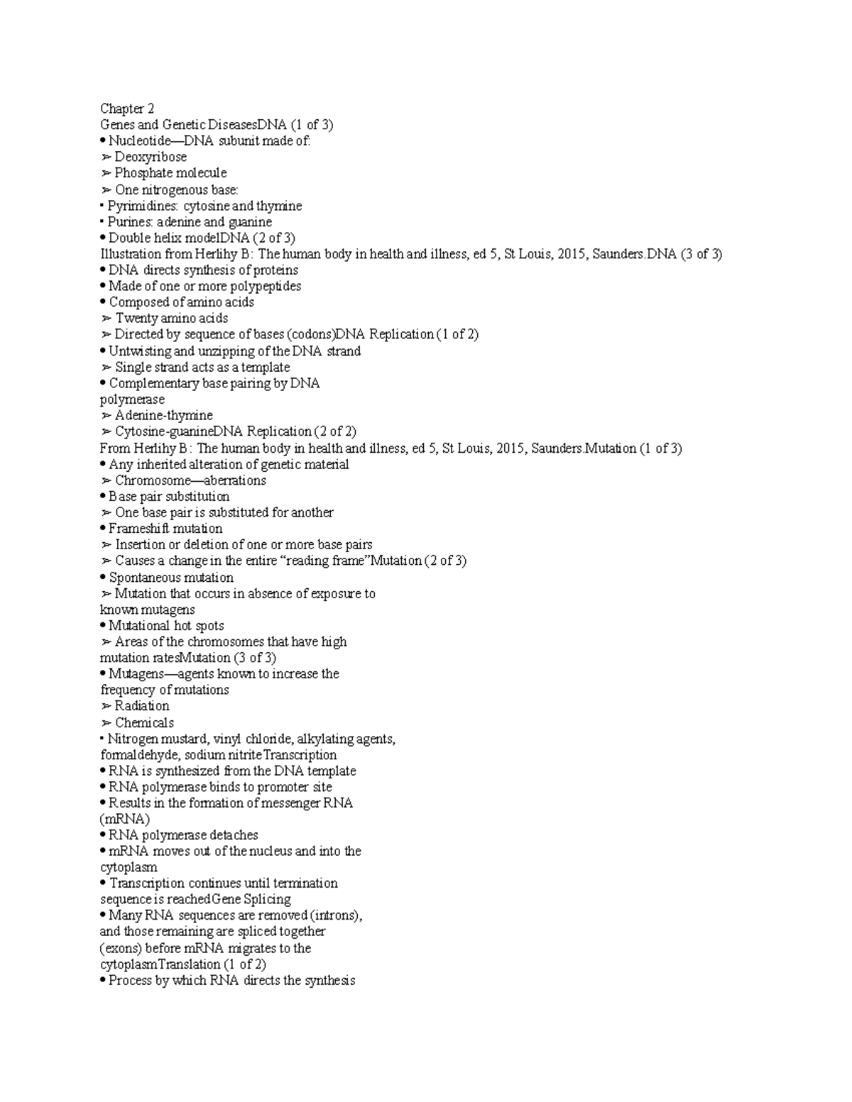 Chapter 2 - Summary Understanding Pathophysiology - Chapter 2 Genes and ...