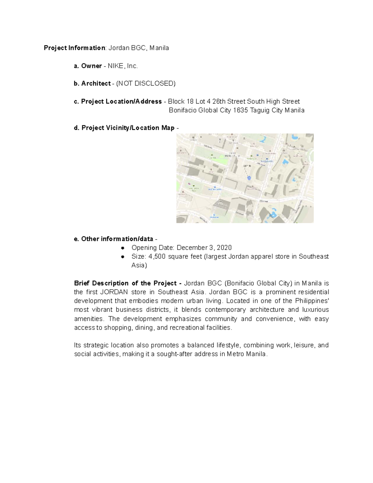 Case Study PH1: Jordan BGC Project Overview and Design Insights - Studocu