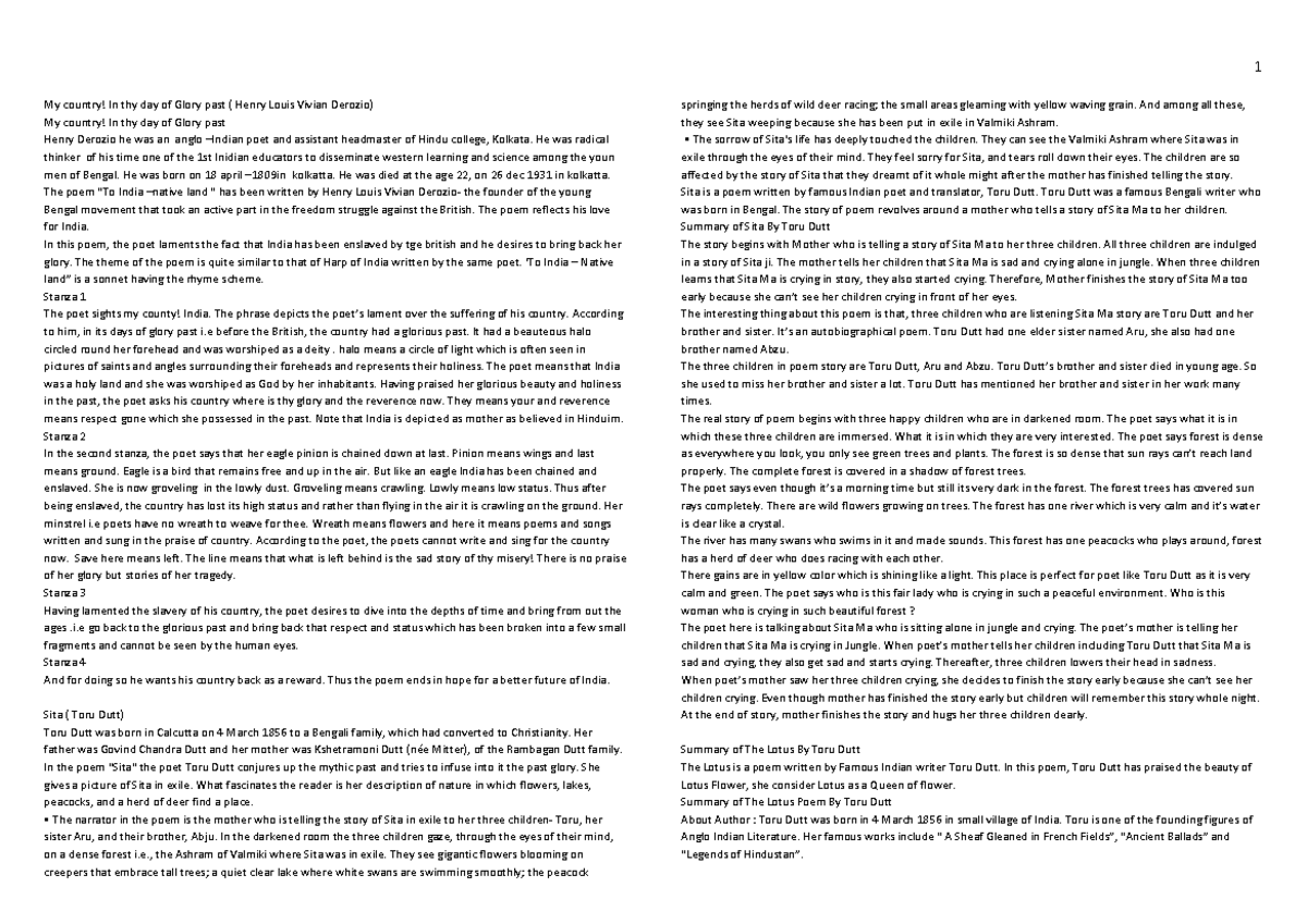 Poem Explanation: Understanding Key Themes and Analysis - Studocu