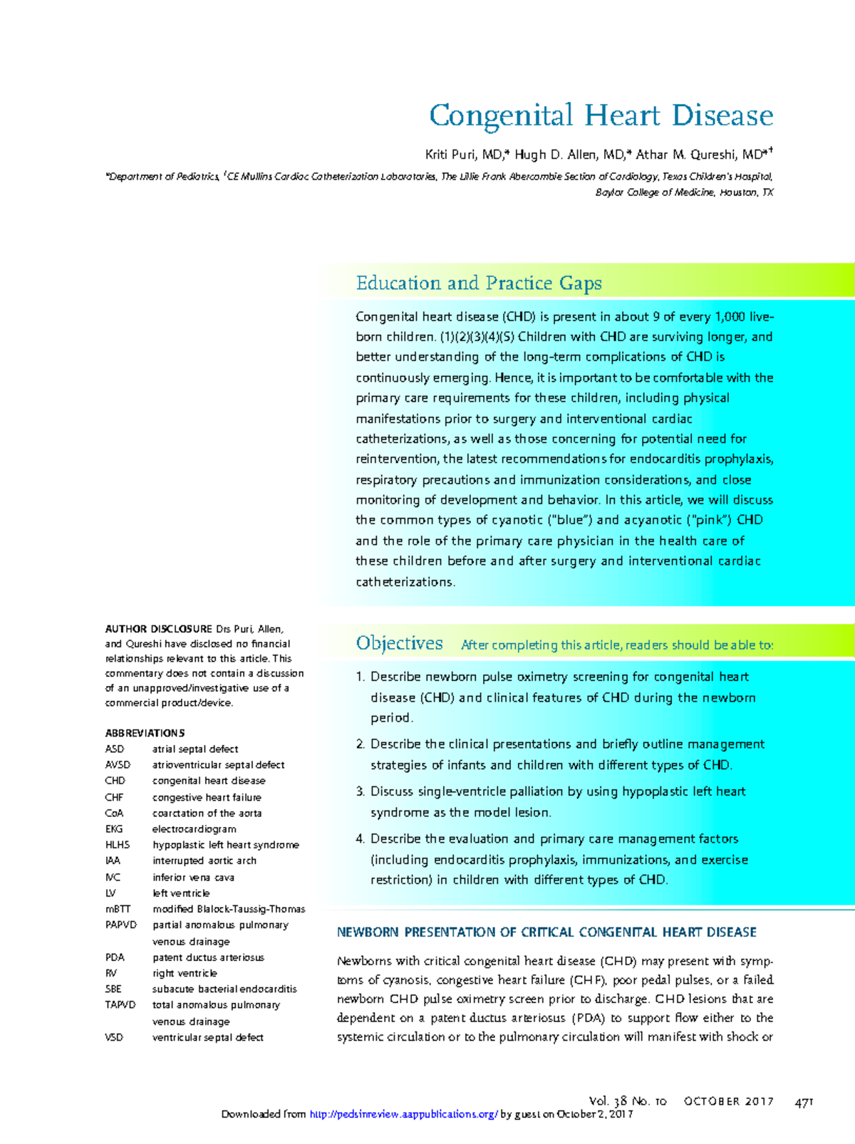 REF 2. Comprehensive Overview of Congenital Heart Disease (2017) - Studocu