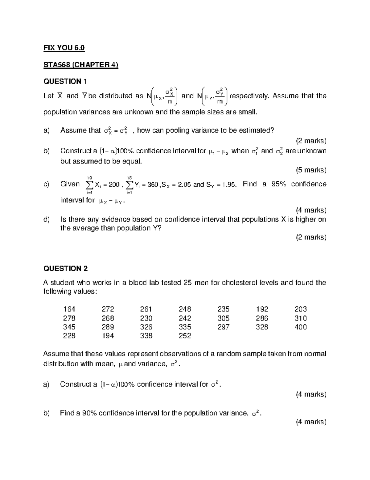 STA568 Chapter 4 Confidence Intervals and Variance Estimation - Studocu