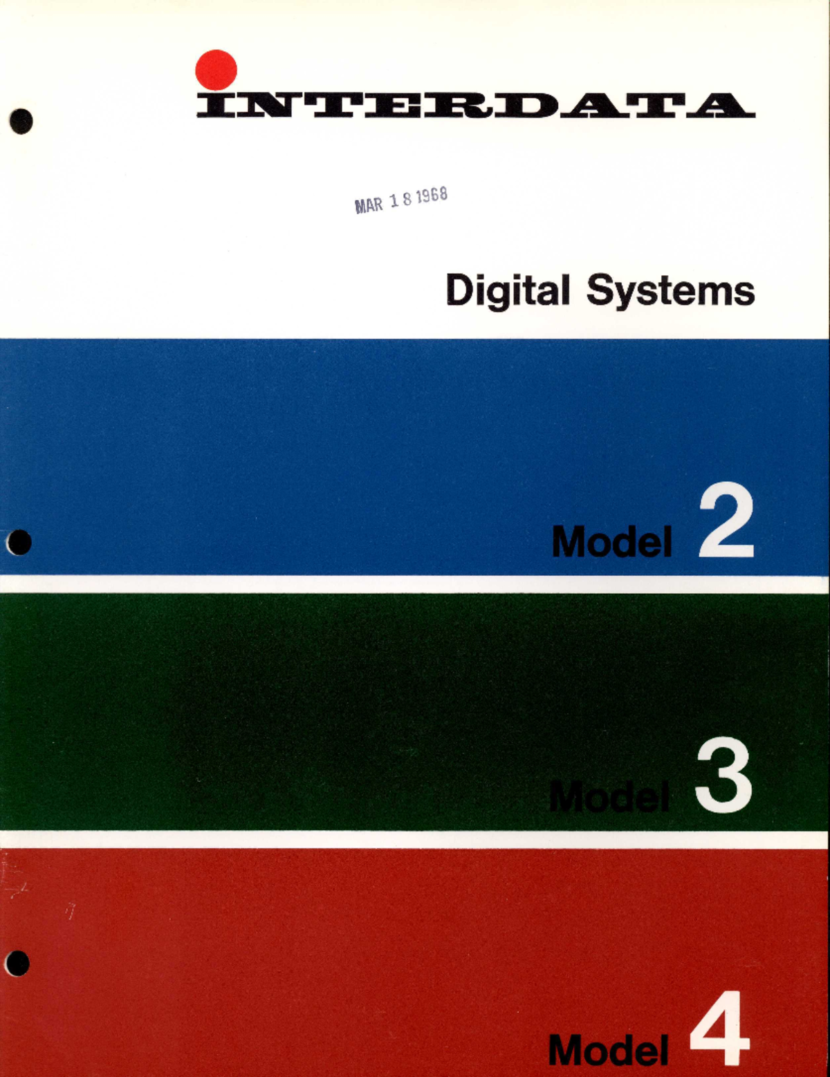 Interdata MAR 181968 Model 2 Digital Systems Overview and Features ...