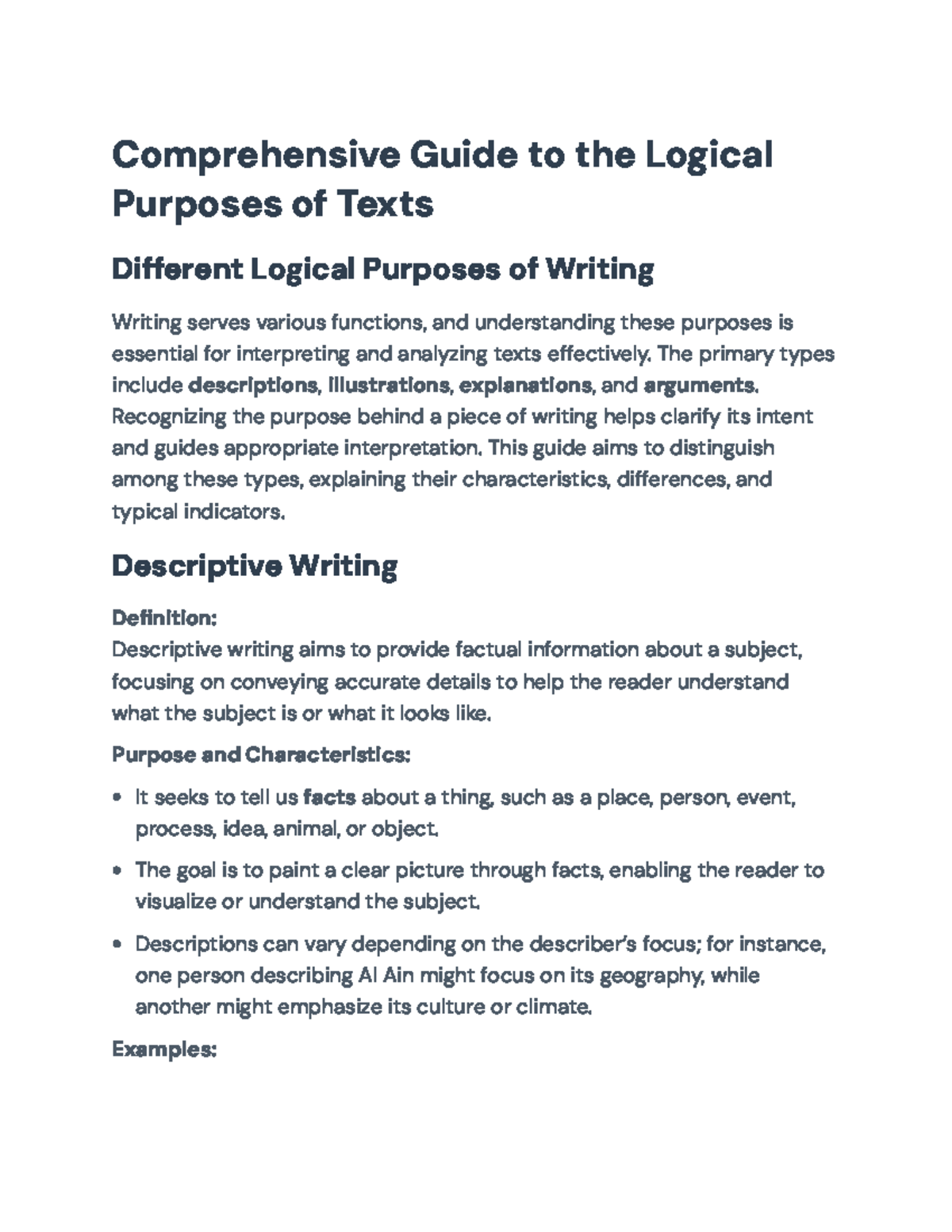 Comprehensive Guide to Logical Purposes of Texts for Writing Analysis ...