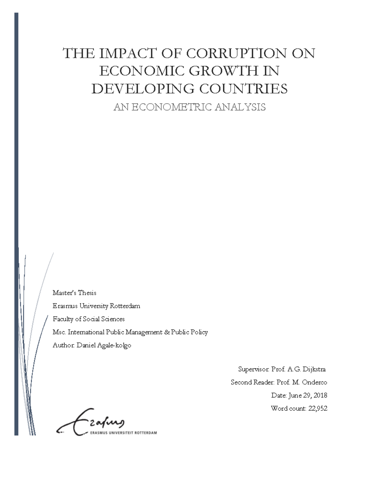 The Impact of Corruption on Economic Growth in Developing Countries: An ...