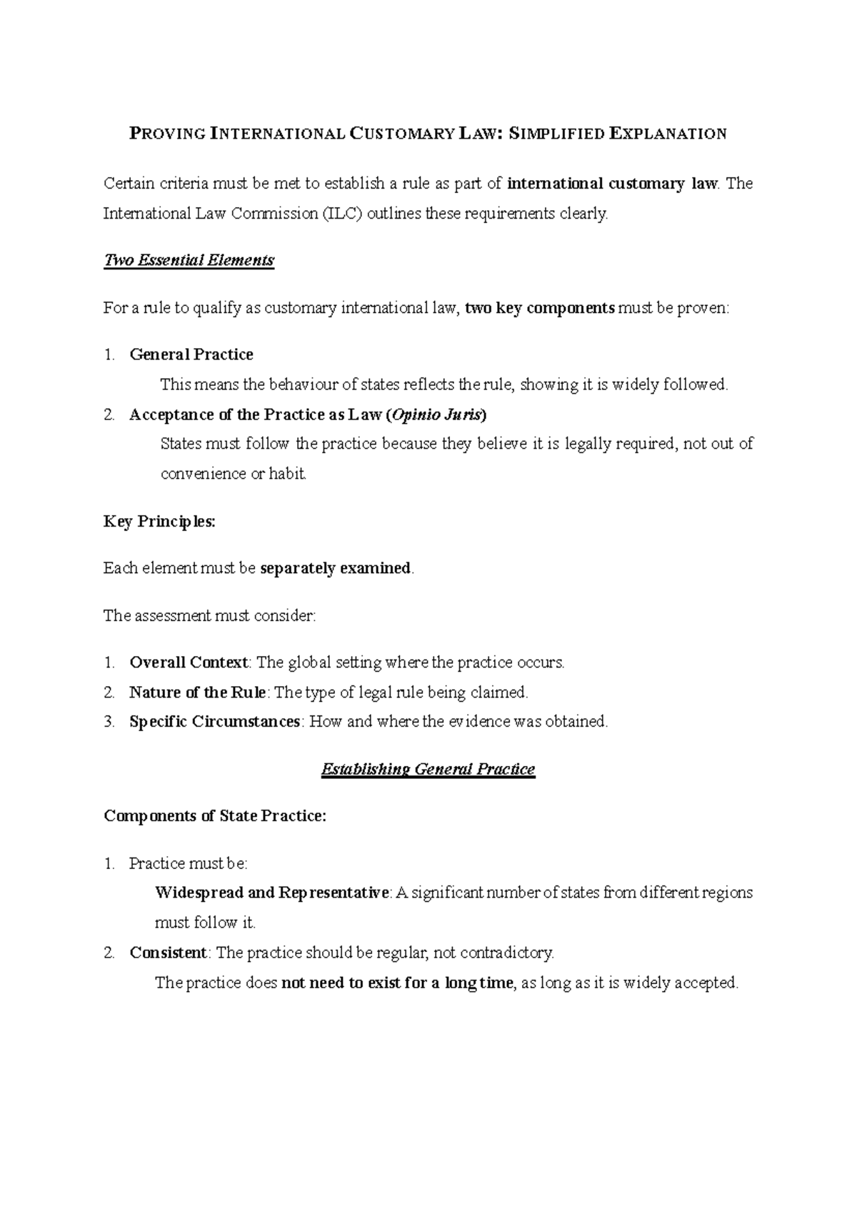 How to Prove Customary International Law: A Simplified Guide - Studocu