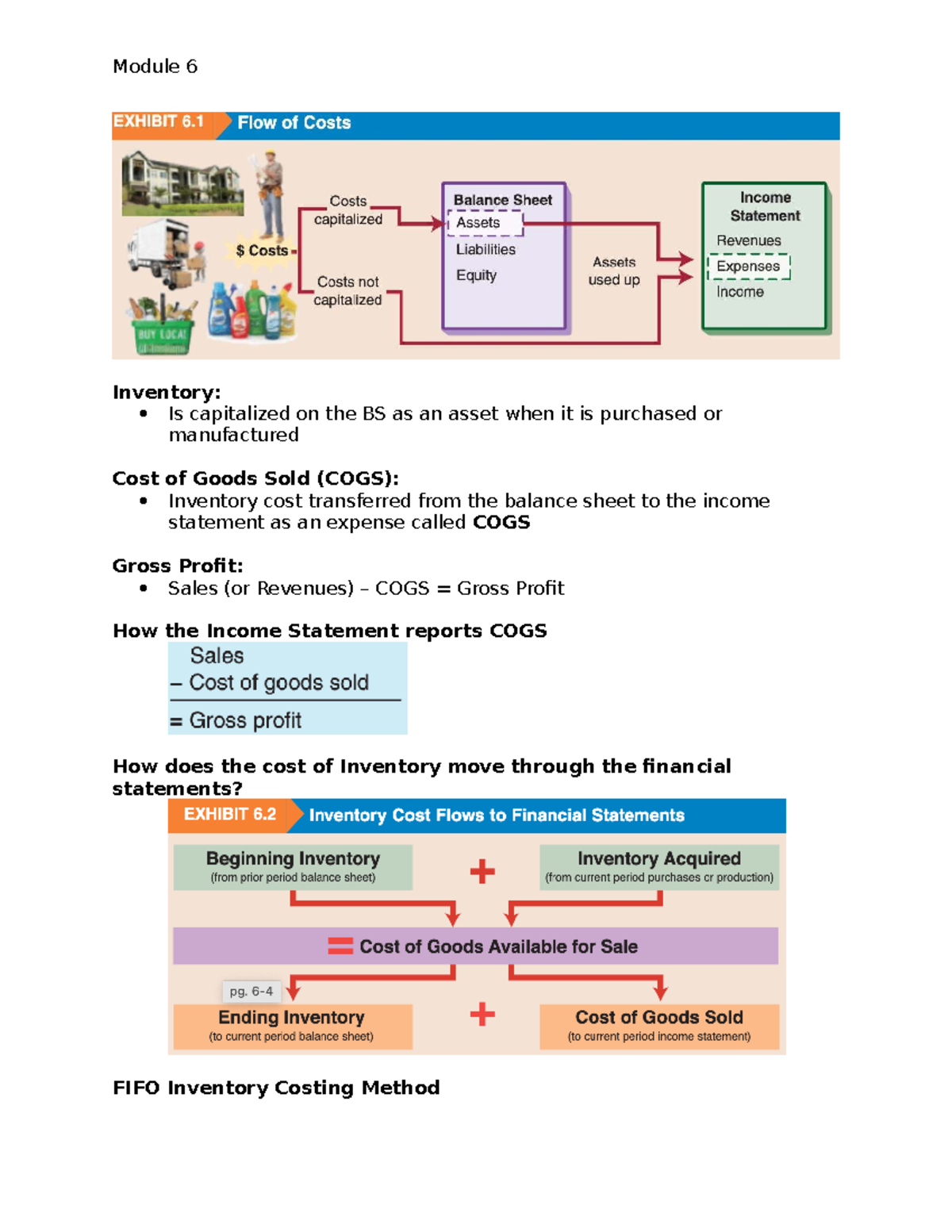 Module 6 Notes: Inventory Costing Methods & COGS Analysis - Studocu