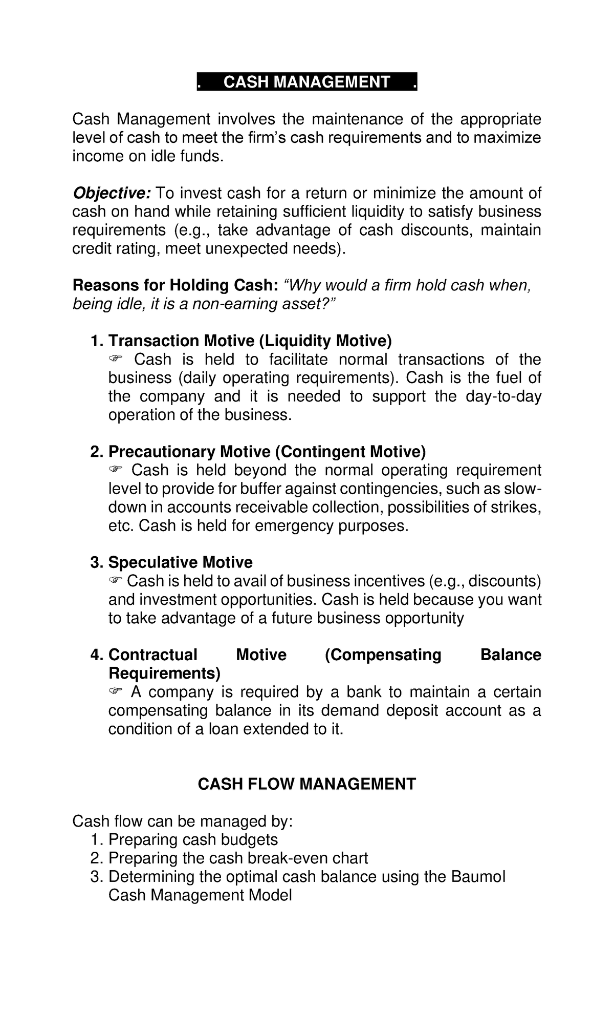 CASH MANAGEMENT & ACCOUNTS RECEIVABLE STRATEGIES (FIN 301) - Studocu