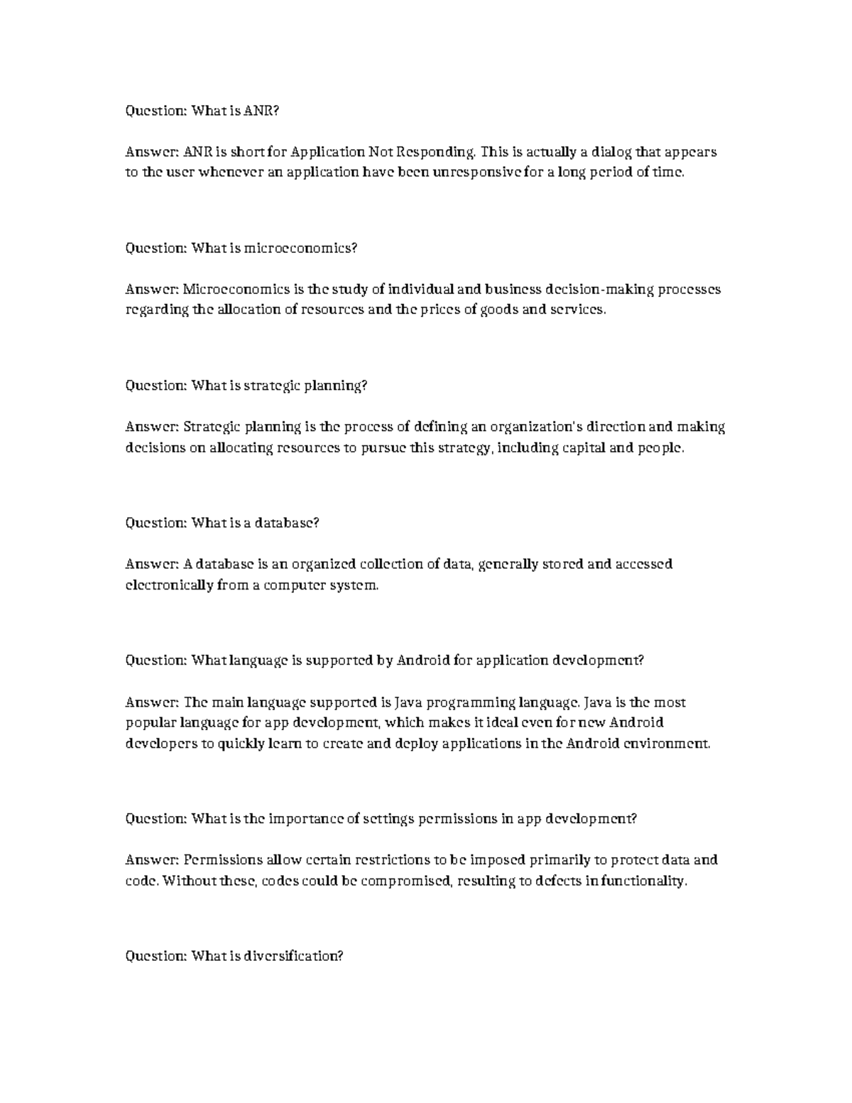 Android Development Q&A: Key Concepts and Definitions - Studocu