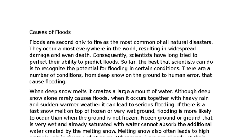 Causes of Floods: Understanding Natural Disasters and Their Impact ...