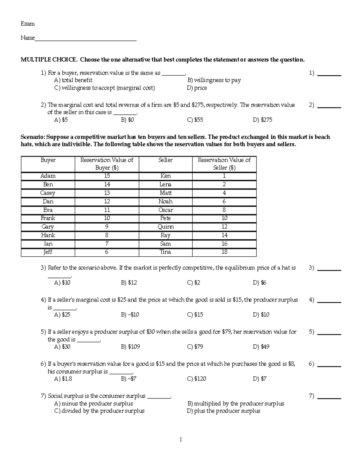 Final Exam Study Guide: Economics MCQs (Chapter 7) - Studocu