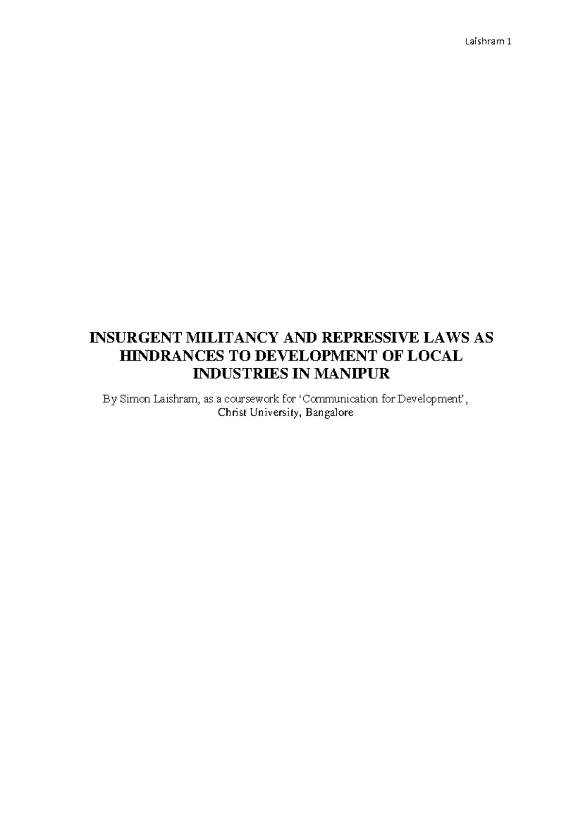 Manipur Militancy Repressive Law - INSURGENT MILITANCY AND REPRESSIVE ...