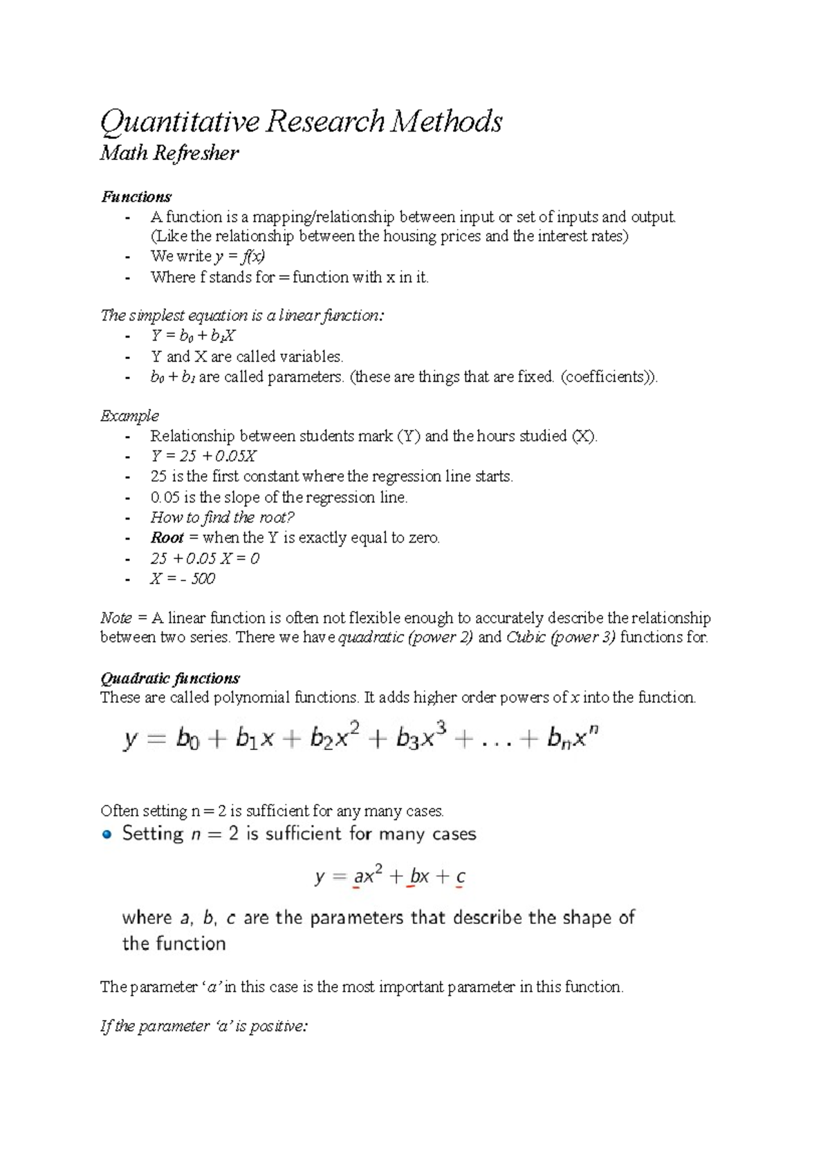 Quantitative Research Methods III lectures - Studeersnel