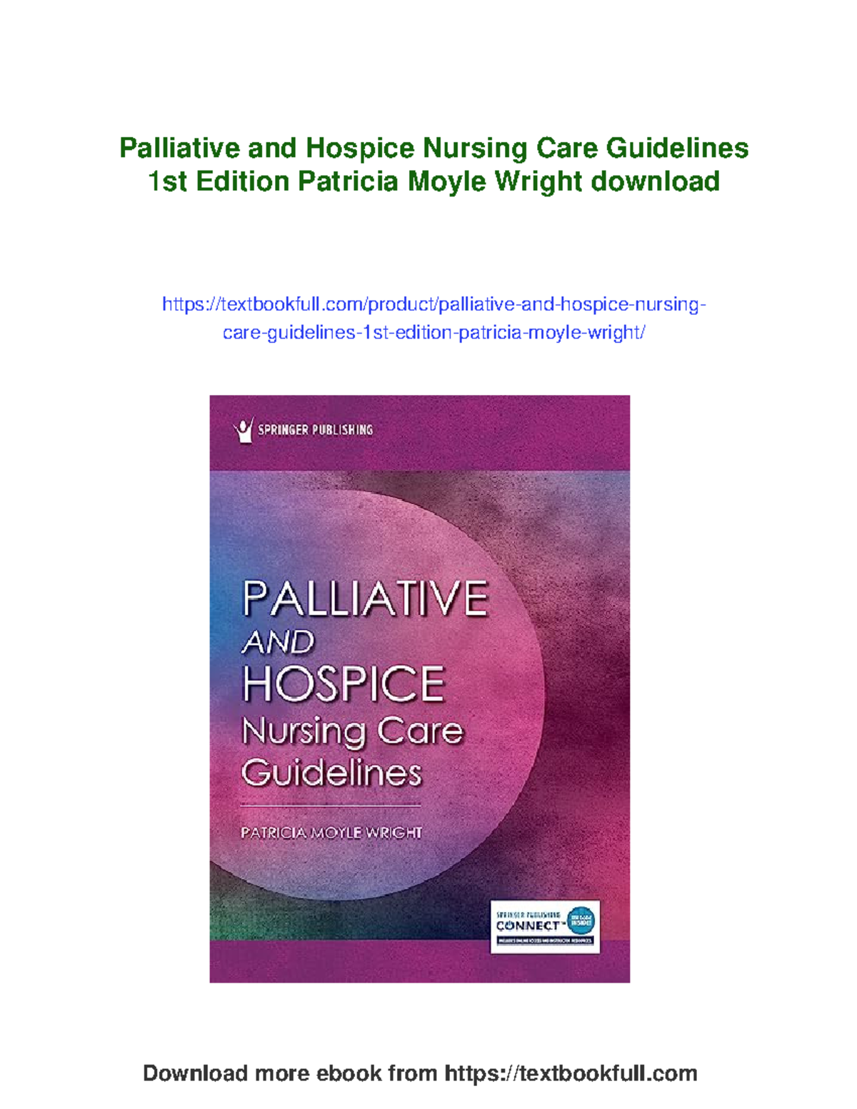 Palliative and Hospice Nursing Care Guidelines (1st Ed.) by Patricia ...