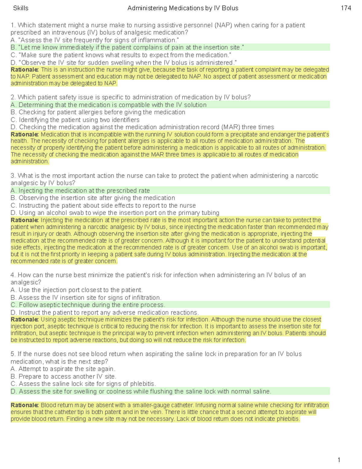 Administering Medications by IV Bolus: Key Nursing Considerations - Studocu