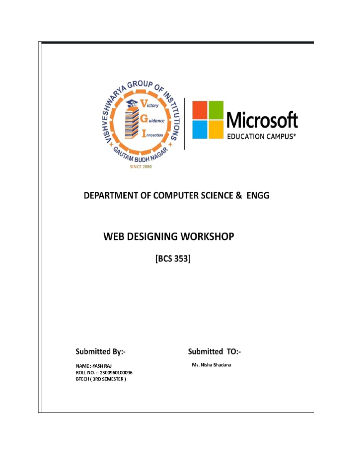 CSE 101 - Experiment 1: Creating a Static Homepage Structure - Studocu