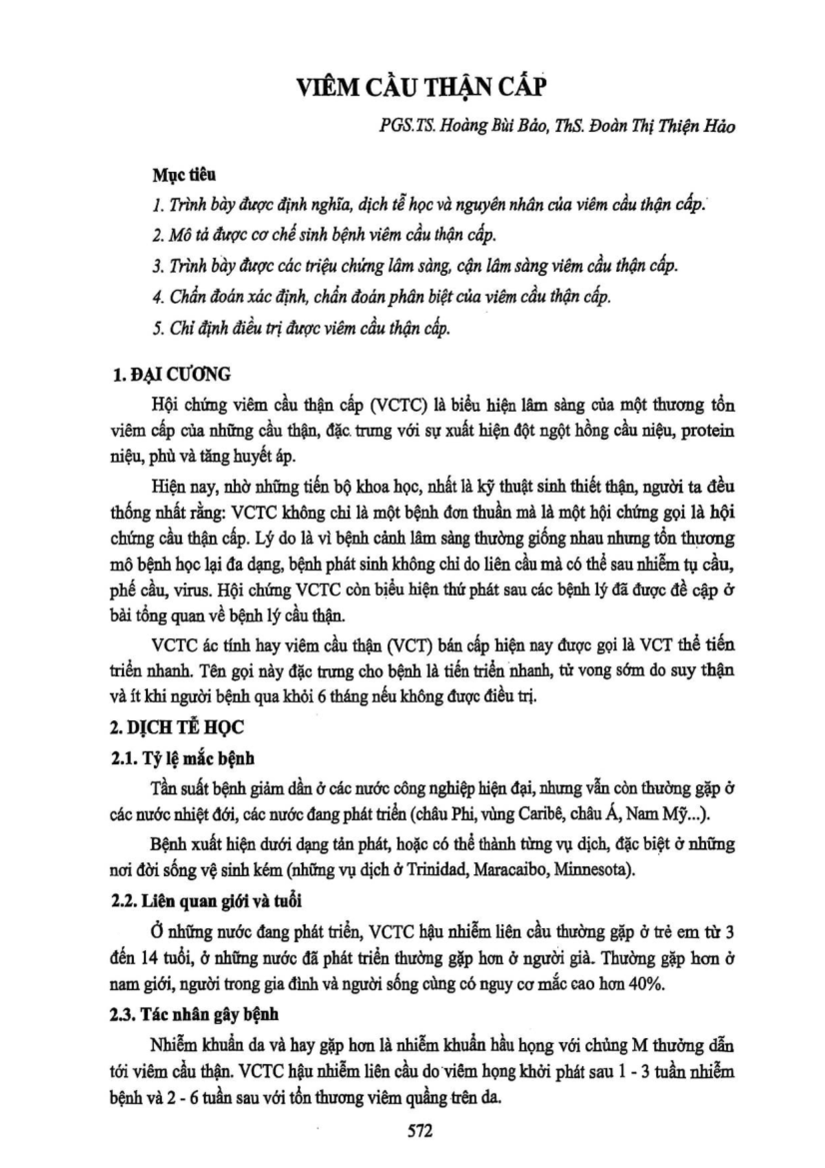 Viêm Cầu Thận Cấp (VCTC): Đặc Điểm, Chẩn Đoán và Điều Trị - Studocu