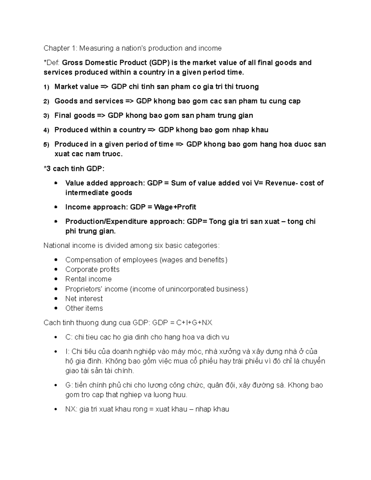 Macro Chapter 1: Understanding GDP and Economic Growth - Studocu
