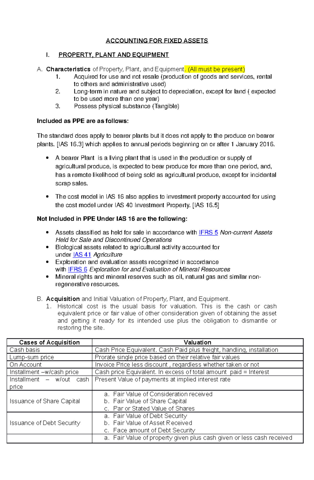 Final Exam Review: ACC 101 - Property, Plant, and Equipment Notes - Studocu