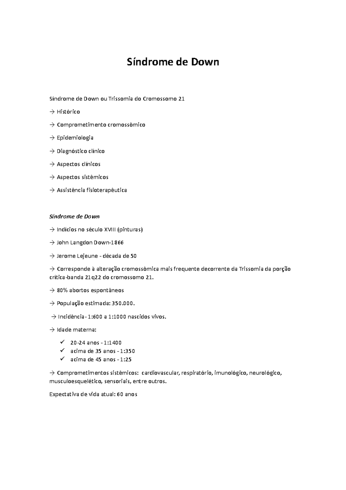 Síndrome de Down - RESUMO SOBRE SINDROME DE DOWN - Síndrome de Down ...