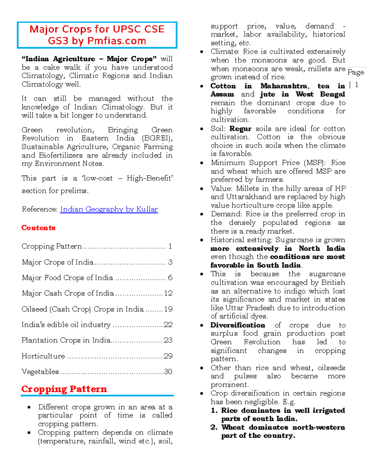 Major Crops of India: A Comprehensive Overview for Agriculture Studies ...