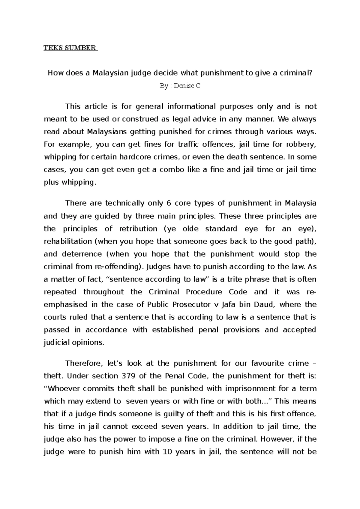 Artikel 6 - ULASAN PENGHAKIMAN KES MUHAMAD JUZAILI ! 11 -Nov- CA NO- 01 ...