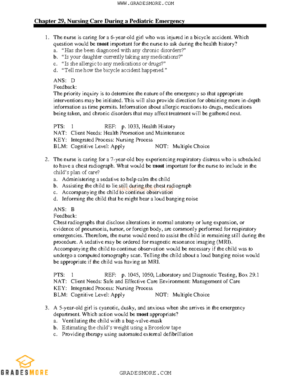 NUR 9781975139841: Pediatric Emergency Nursing Care - Chapter 29 Test ...