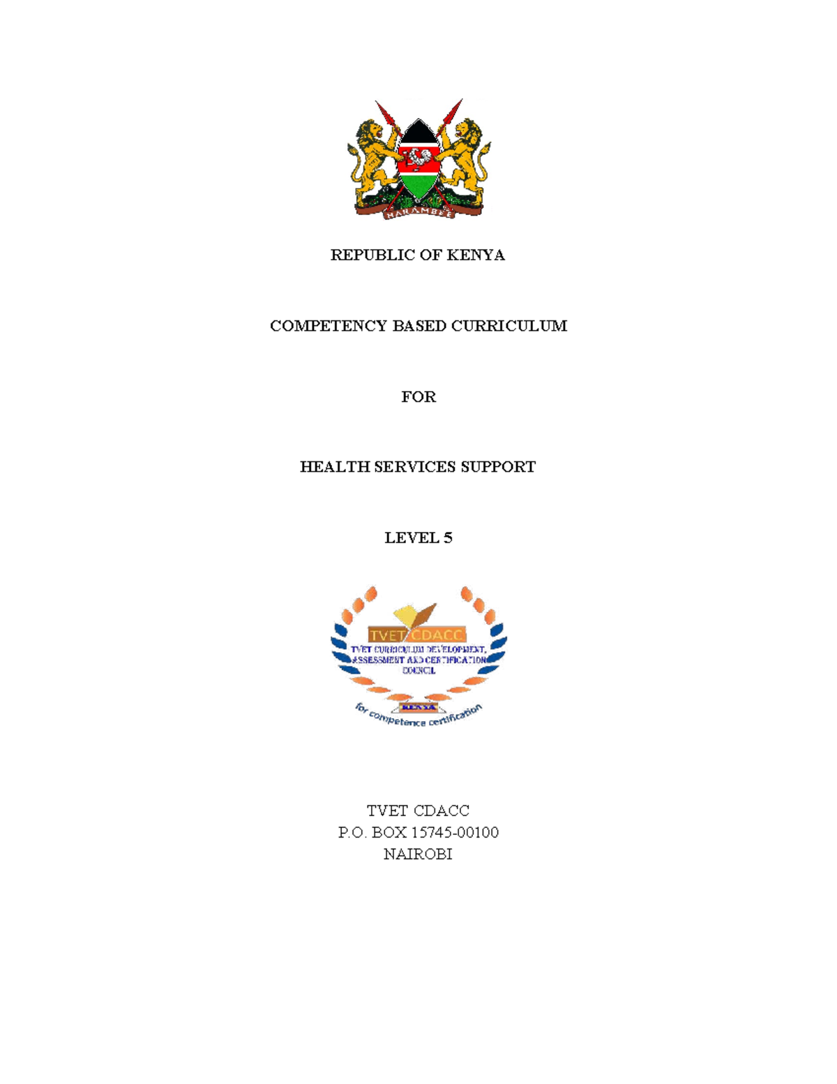 HSS Level 5 Curriculum: Competency-Based Training Guide - Studocu