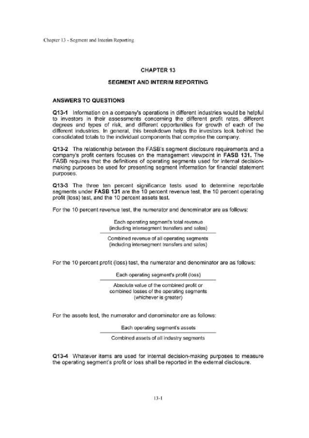 Chapter 13 Segment and Interim Reporting: Key Insights and Analysis ...