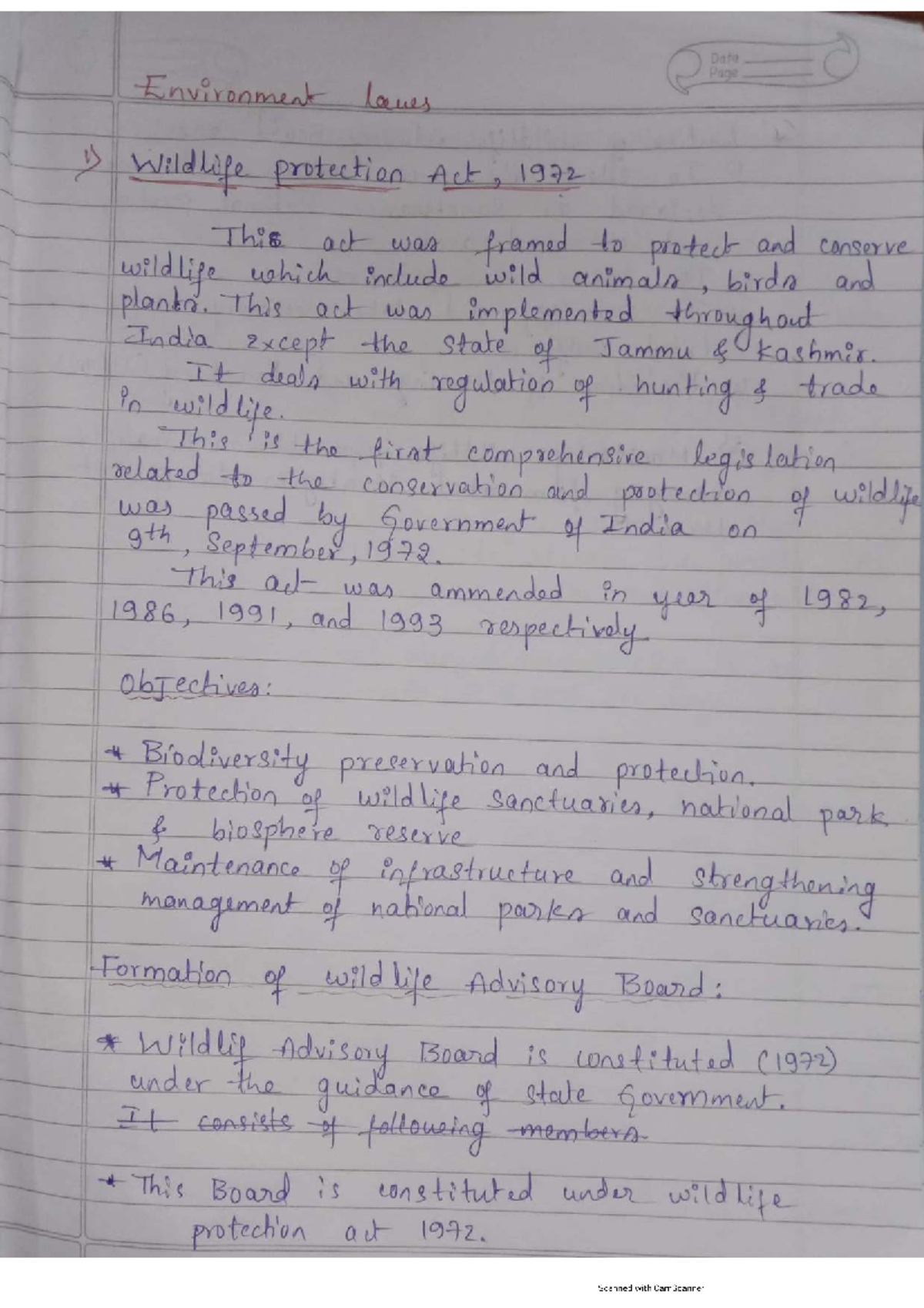 Environmental Laws Overview - ENV 101 Study Notes - Studocu