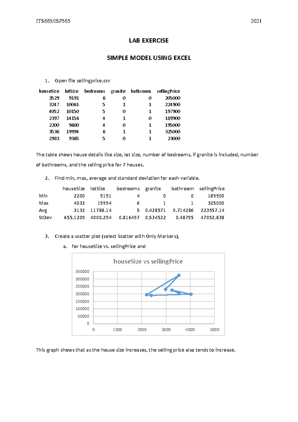 CDCS2674A - WEEK 3 Lab Exercise: Simple Model Using Excel - Studocu image.