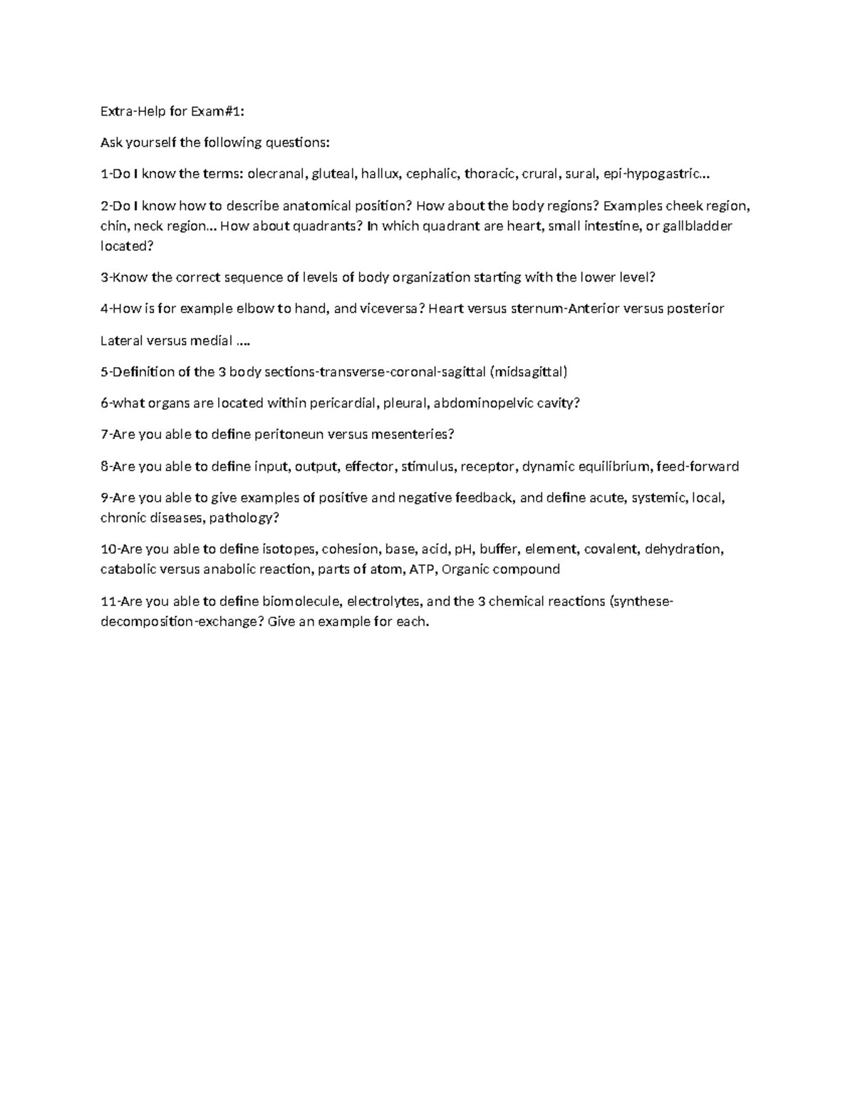 Extra Study Strategy for BIO2300 - Exam #1 Review - Studocu