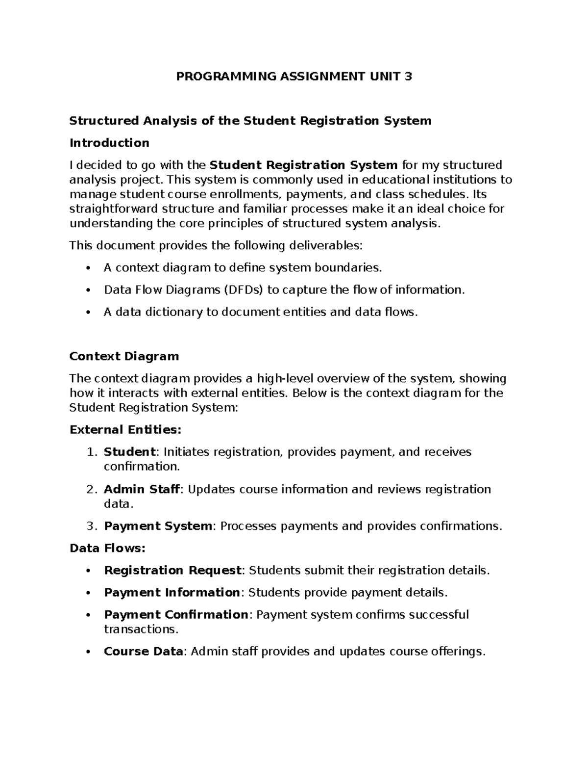 Programming Assignment W 3 - PROGRAMMING ASSIGNMENT UNIT 3 Structured ...