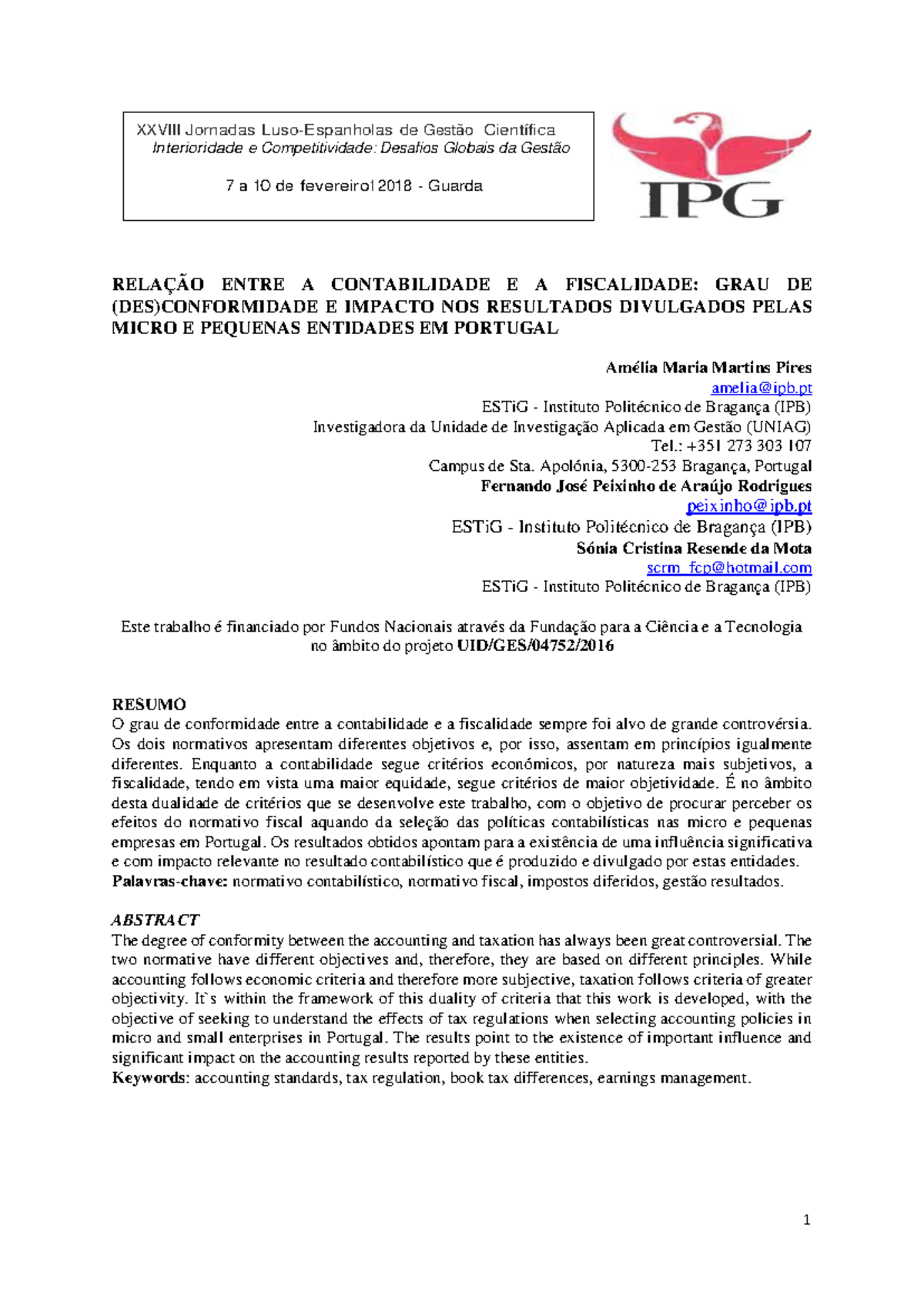 Contabilidade e Fiscalidade: Impactos e Conformidades em MPEs em PT - Document Preview
