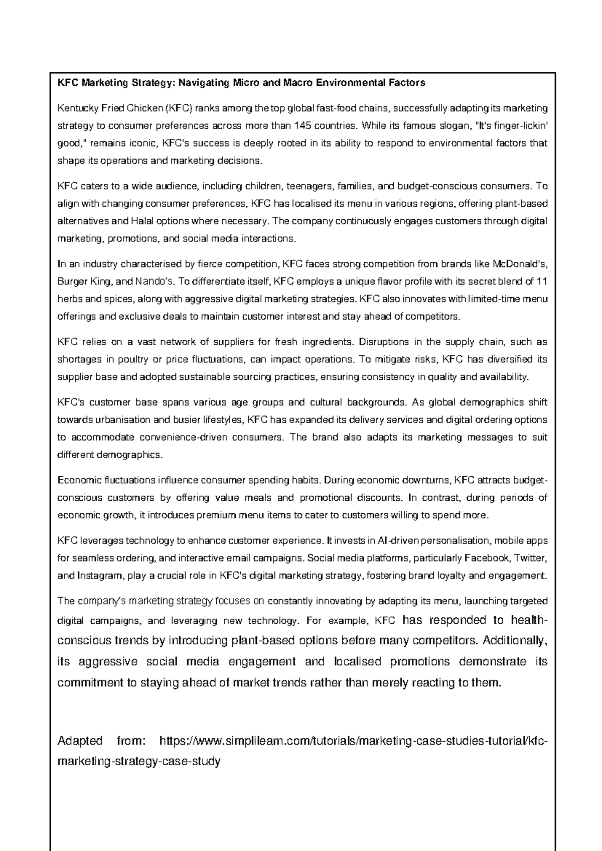 KFC Marketing Strategy Case Study: Adapting to Global Trends (2025 ...