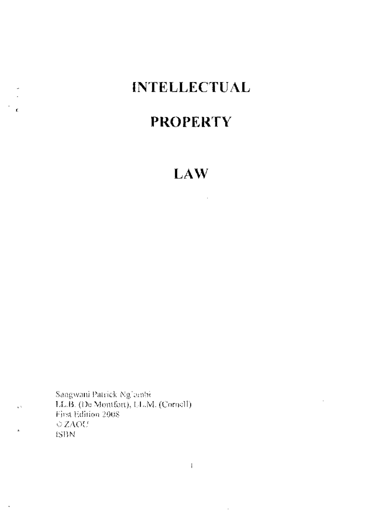 Intellectual Property Law (IP) Overview and Key Concepts - Studocu