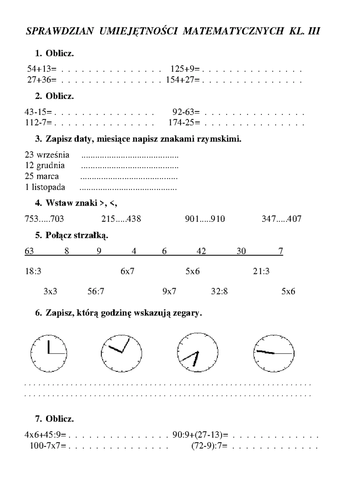 Potęgi i pierwiastki - Praca klasowa kl. 7 - Studocu
