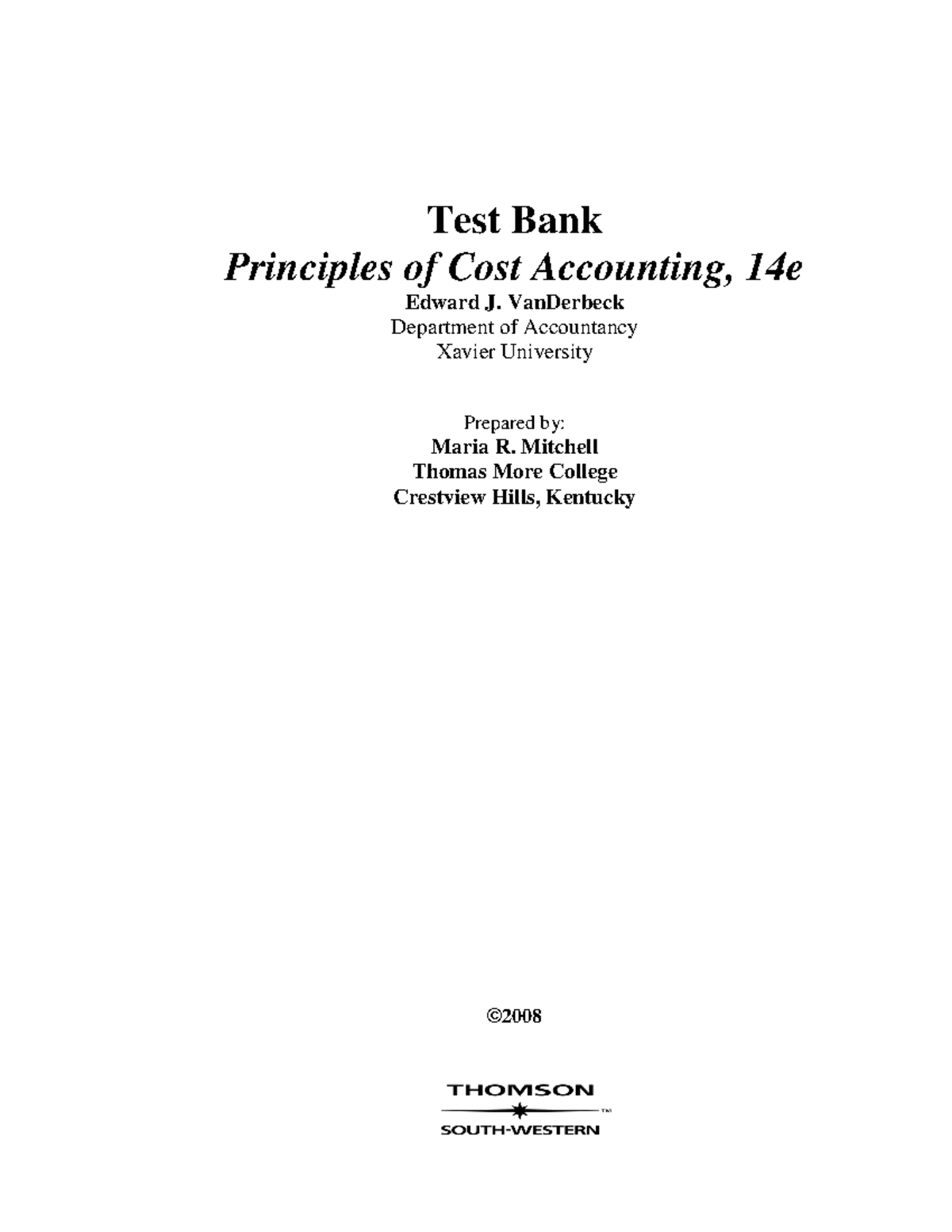Nanopdf test bank principles of cost accounting - Test Bank Principles ...