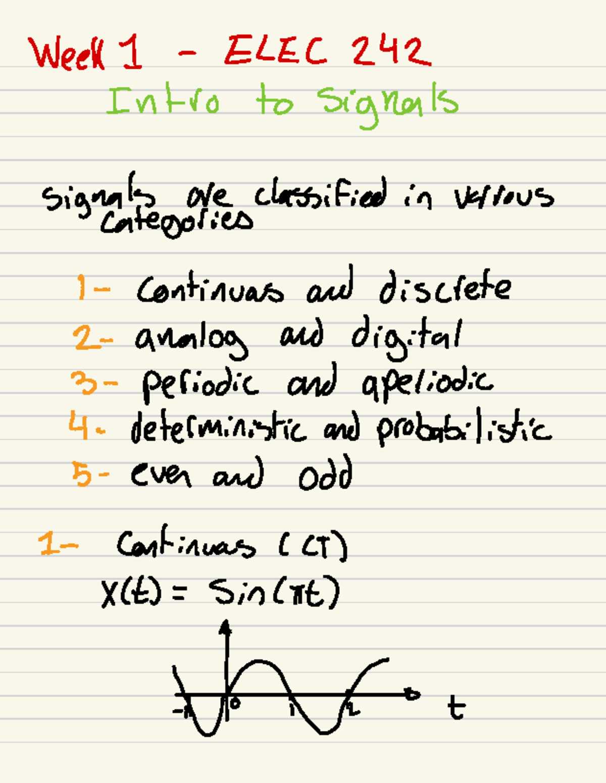 ELEC 242 - Week 1: Introduction to Signals and Their Classifications ...