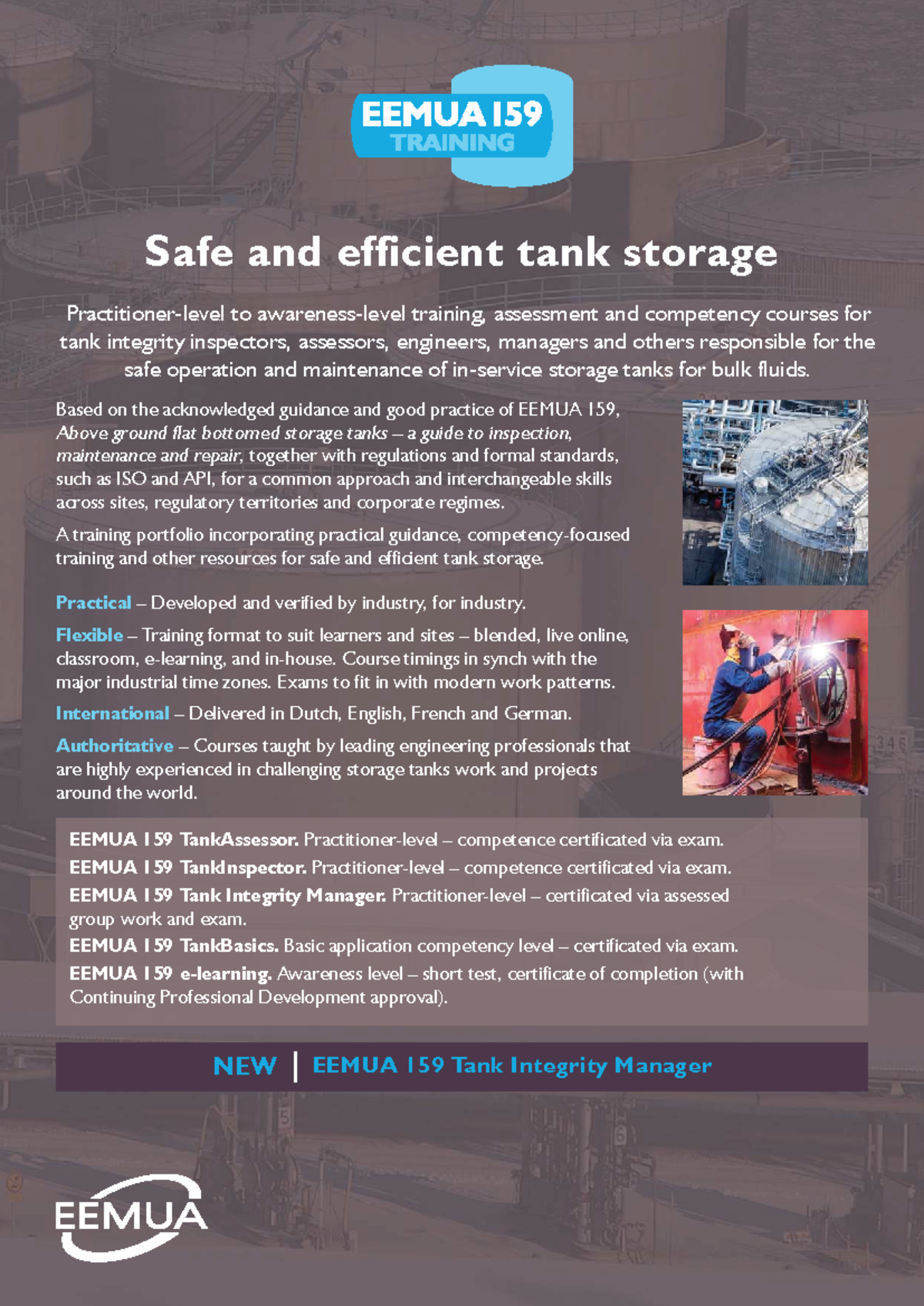 EEMUA 159 Training Courses: Tank Integrity Inspector & Assessor Guide ...