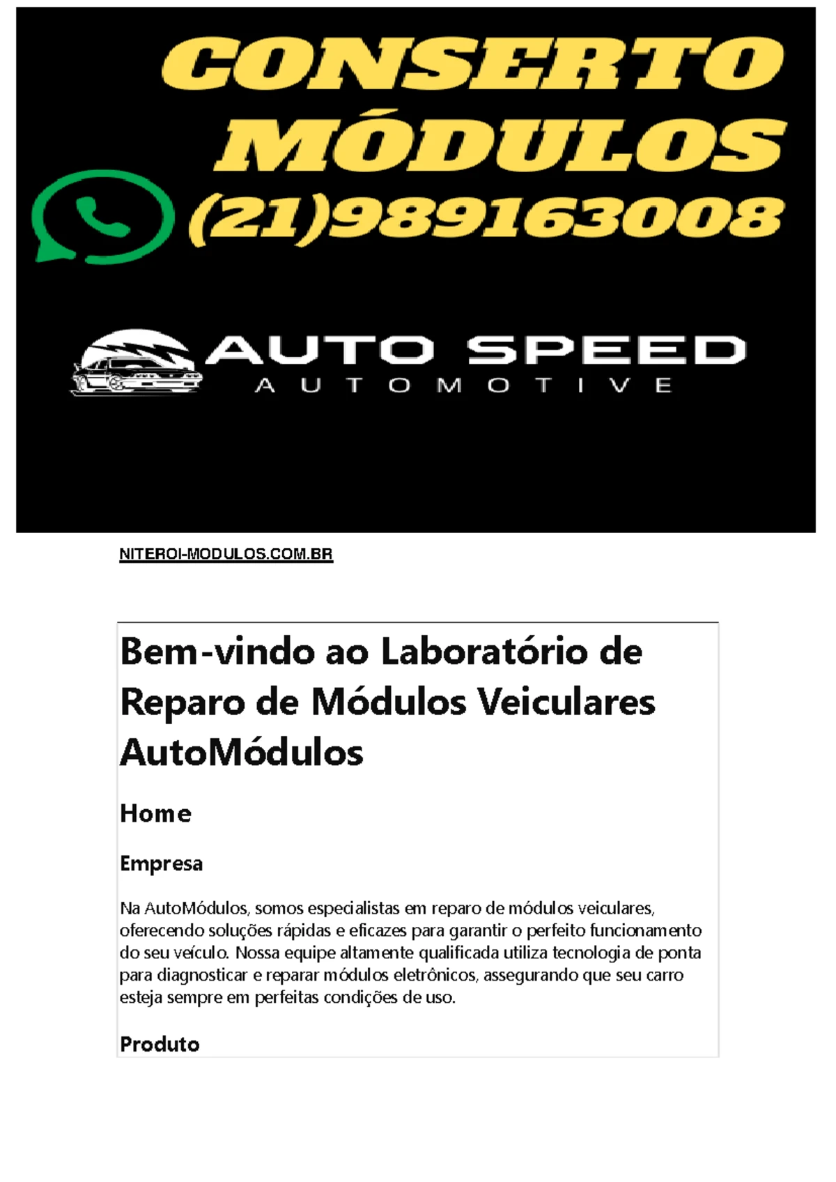 Auto Módulo Fix Conserto reparo manutenção programação módulos Av ...