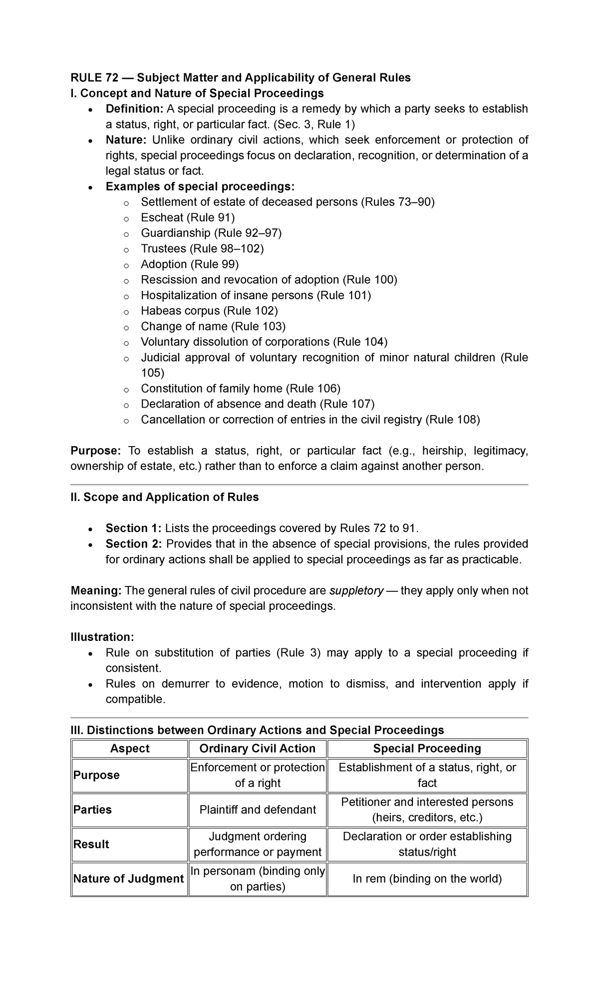 SPEC PRO Notes: Understanding Special Proceedings and Related Rules ...