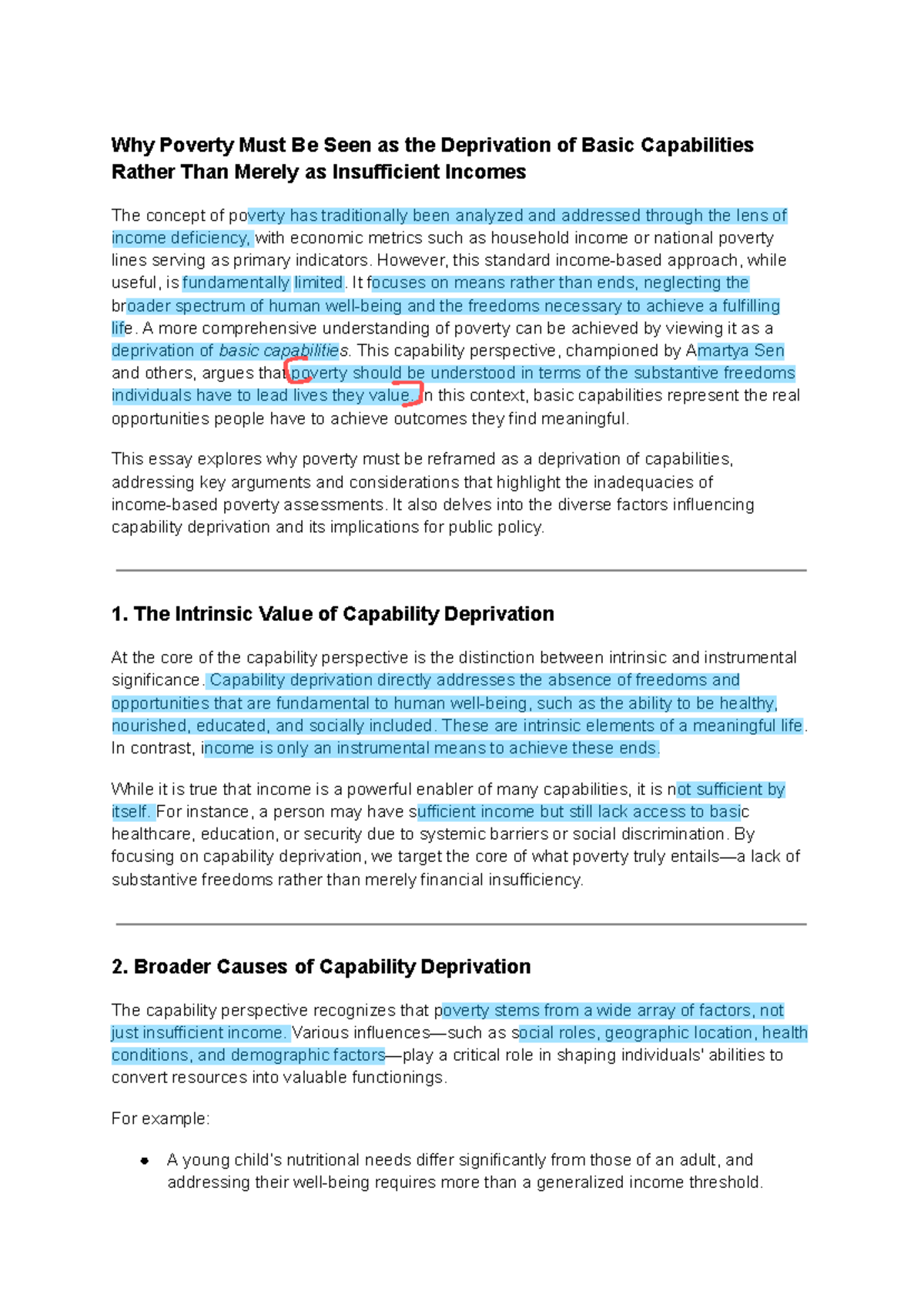 Understanding Poverty as Capability Deprivation: A Comprehensive ...