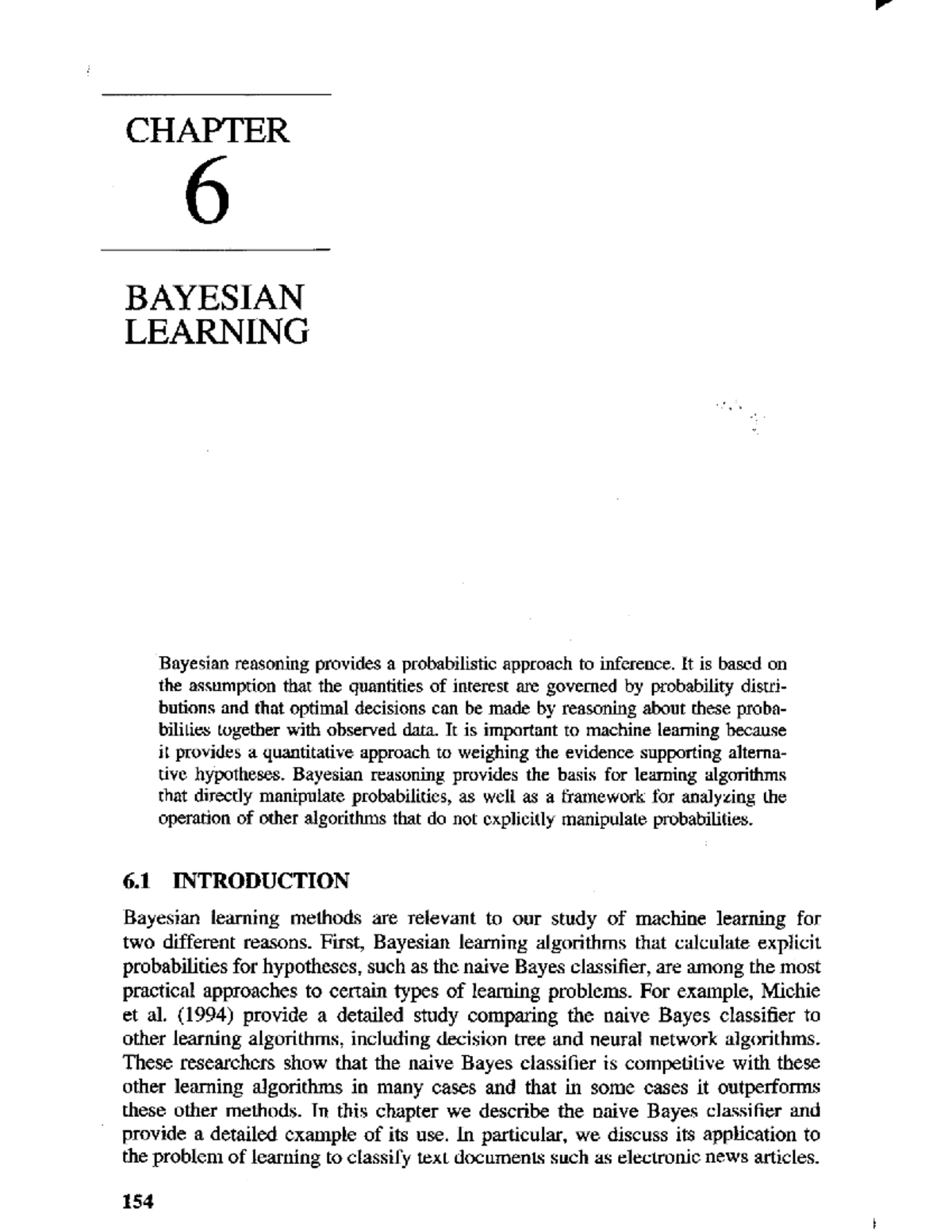 CHAPTER 6: BAYESIAN LEARNING IN MACHINE LEARNING (03) - Studocu