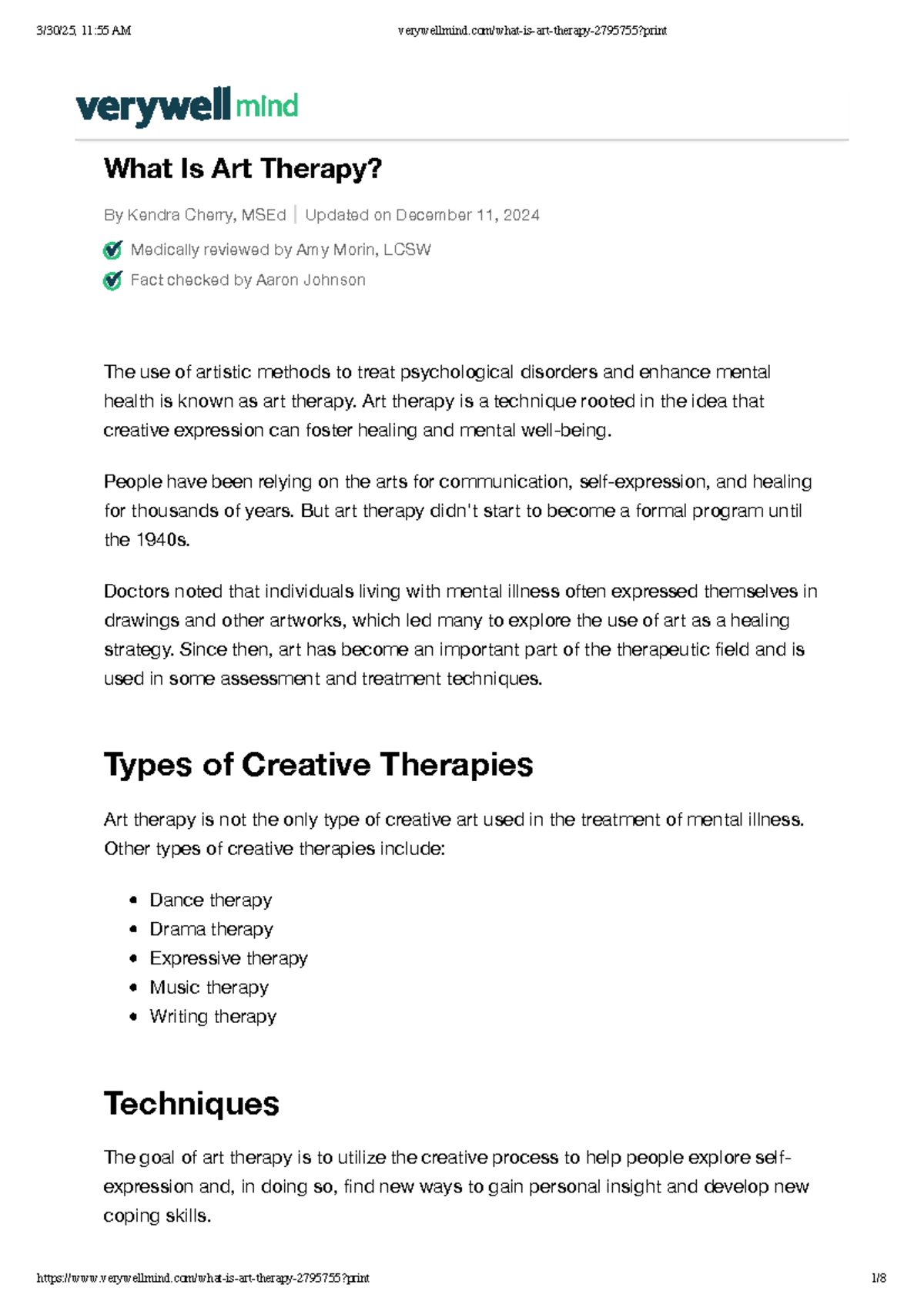Art Therapy: Exploring Creative Healing Techniques and Benefits - Studocu