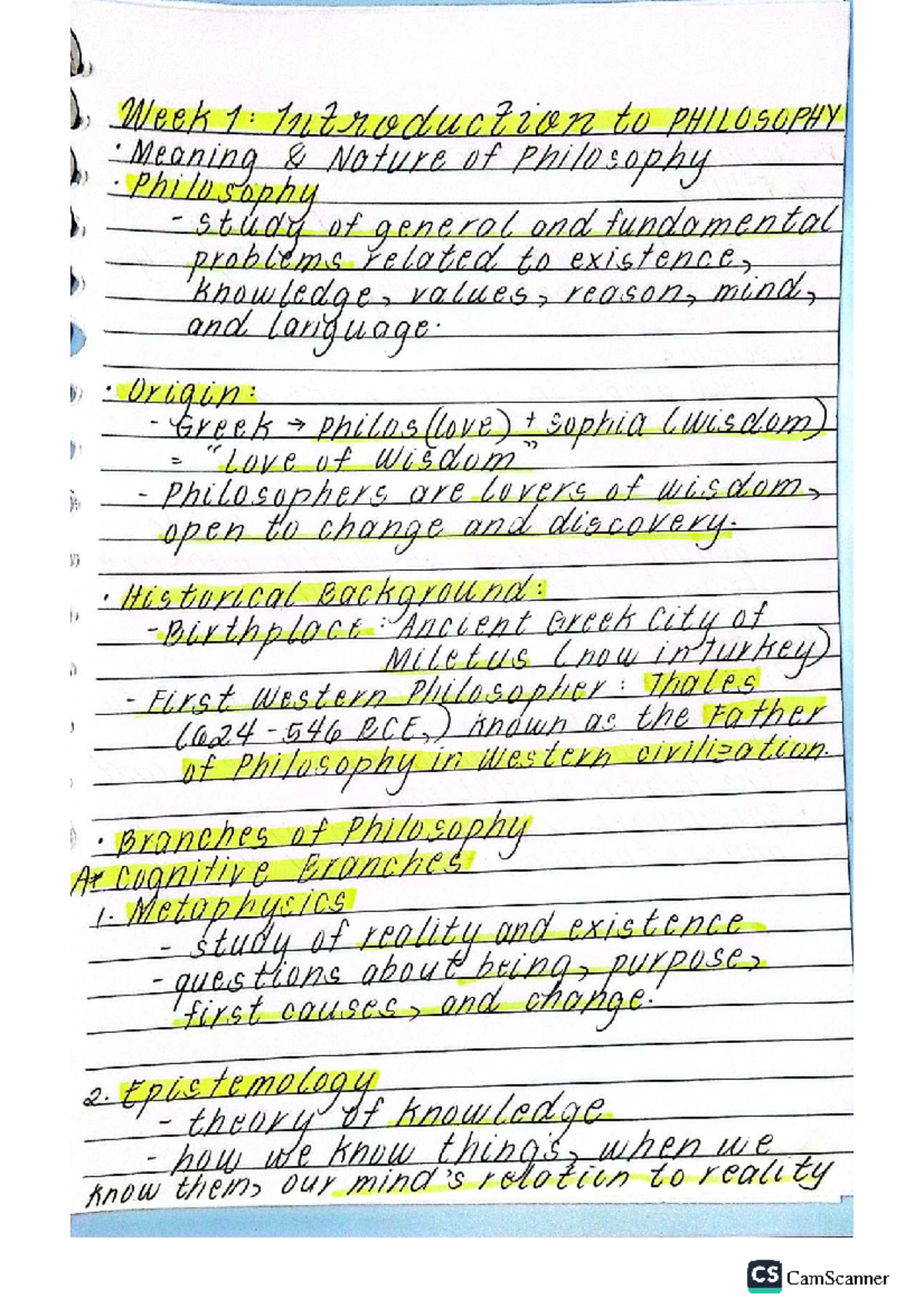 PHIL 101: Week 1 - Intro to Philosophy and Its Branches - Studocu