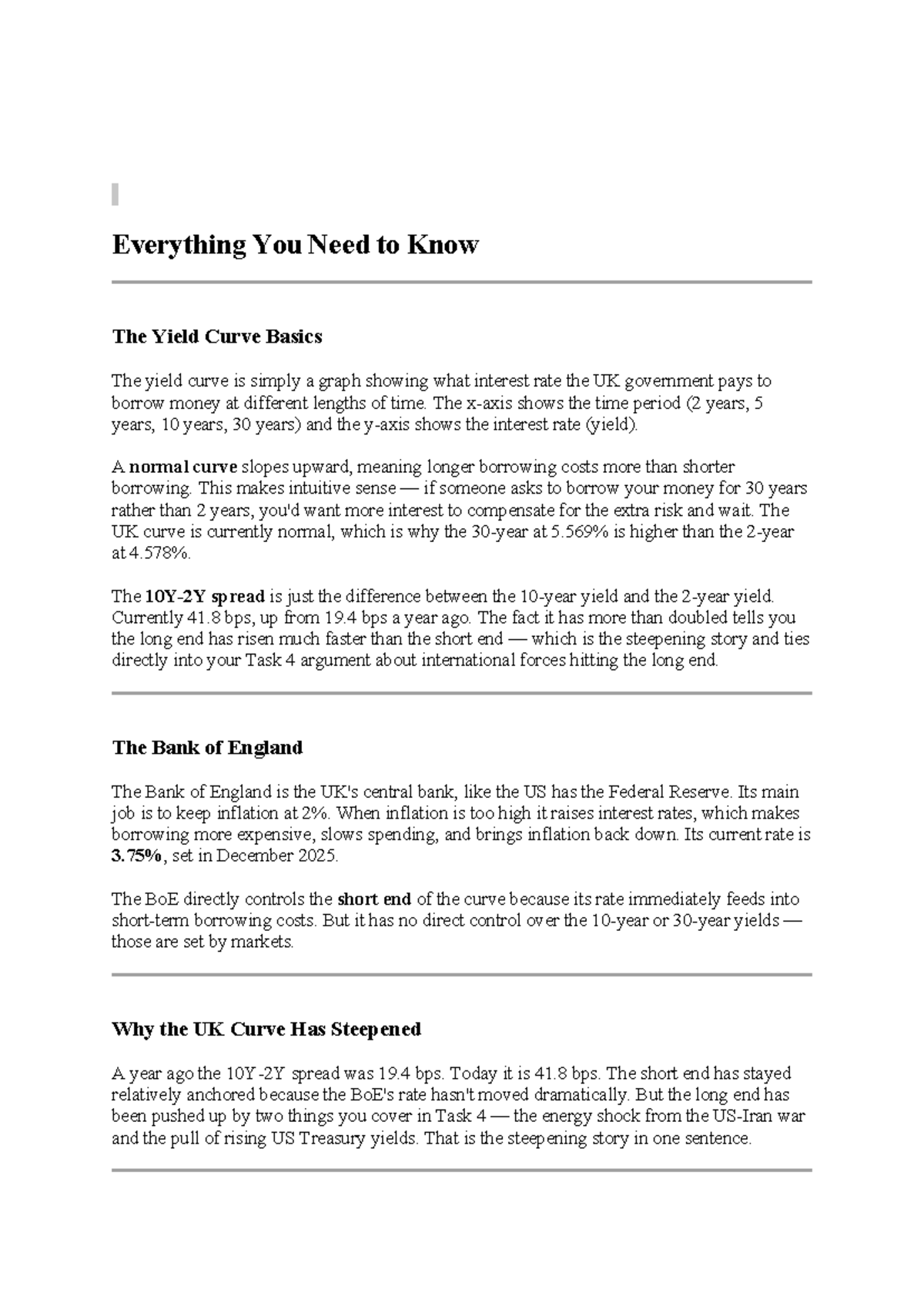 UK Yield Curve Basics: Understanding Interest Rates and Trends - Studocu