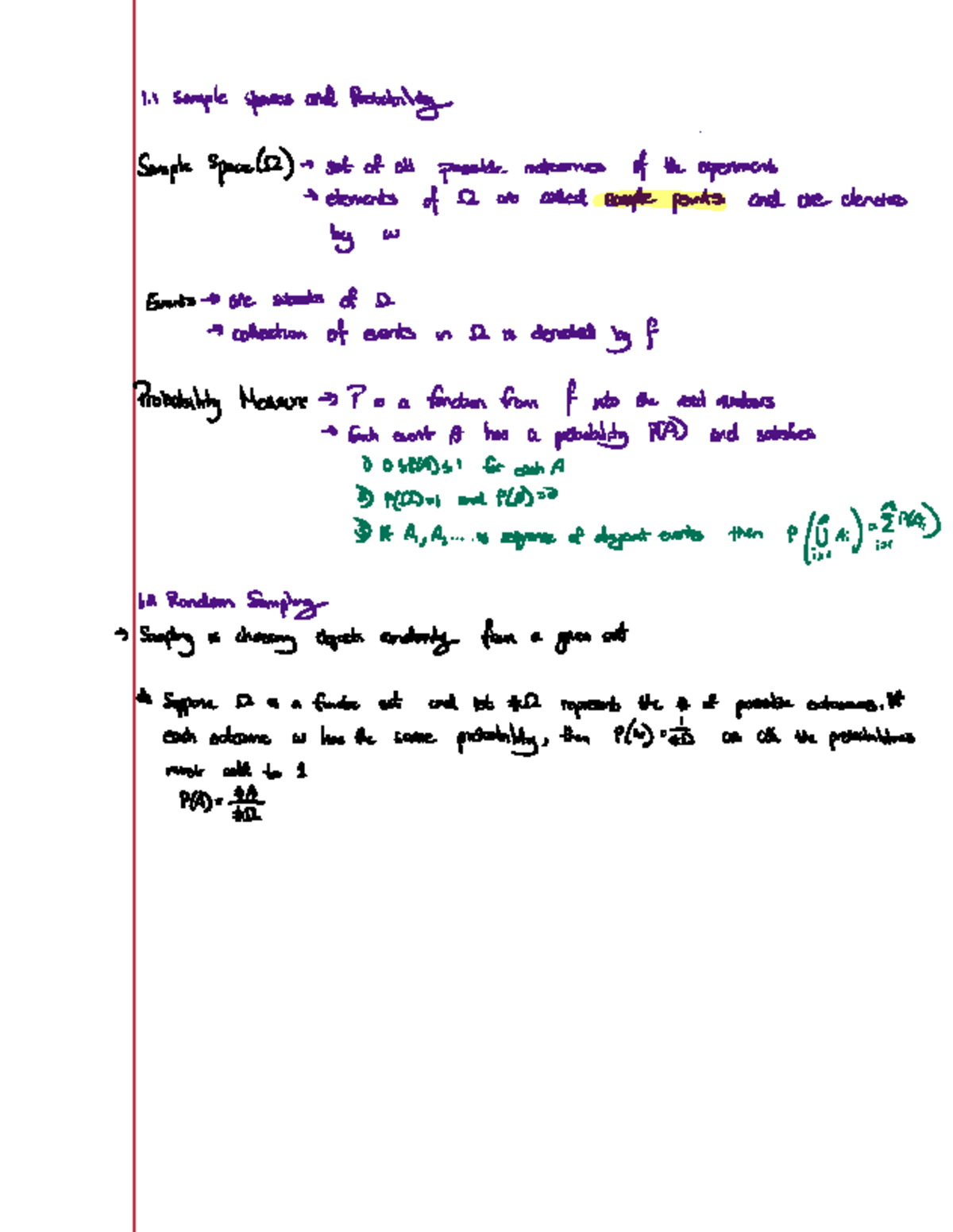 Week 1 Notes on Sample Spaces & Probability (11) - Studocu