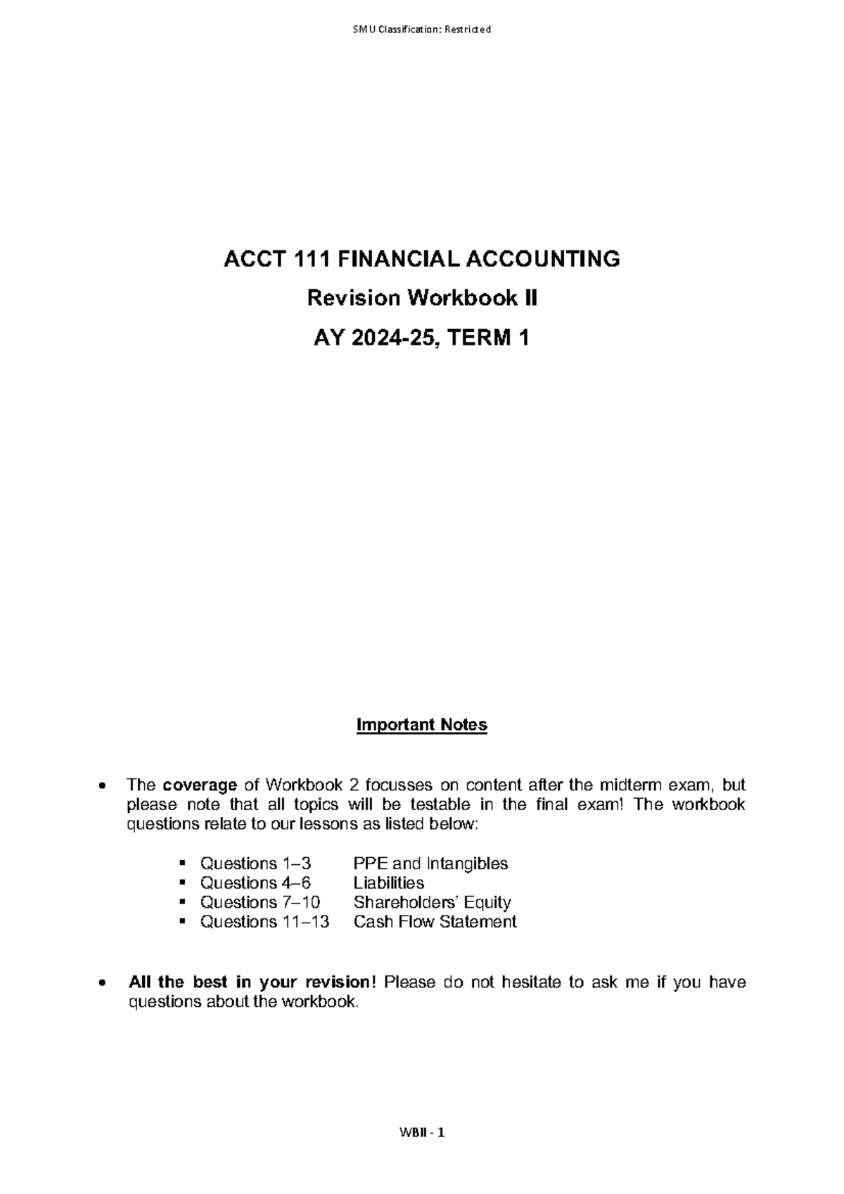 ACCT WBII Financial Accounting Revision Workbook II: Key Notes for ...