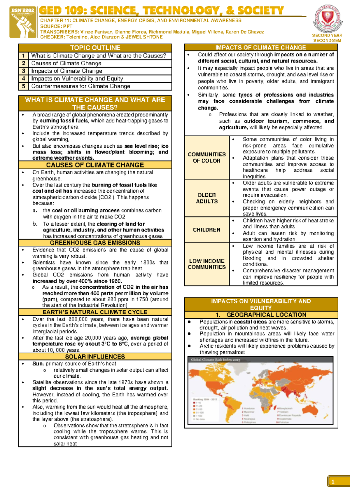 [STS] CHAP 11: Climate Change, Energy Crisis & Environmental Awareness ...