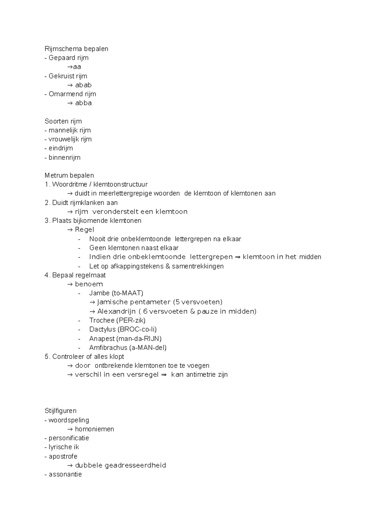 Stappenplan annayse gedichten - Rijmschema bepalen Gepaard rijm →aa ...